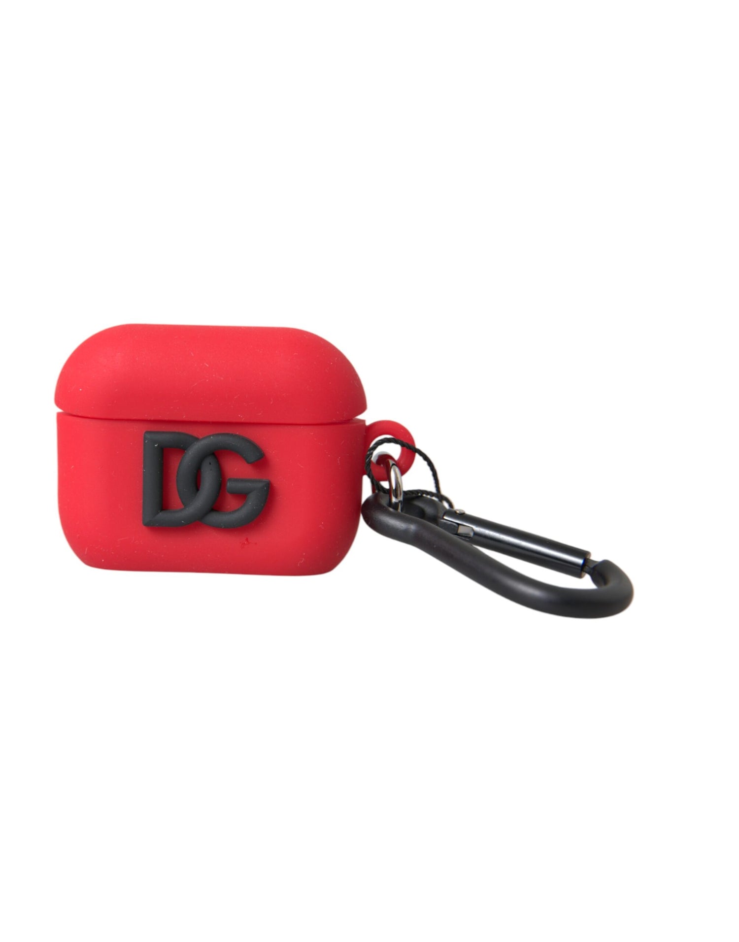 Dolce &amp; Gabbana Red Silicone Rubber Logo Embossed Airpods Case