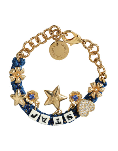 Dolce &amp; Gabbana Gold Tone Brass Chain Star Fashion Bracelet