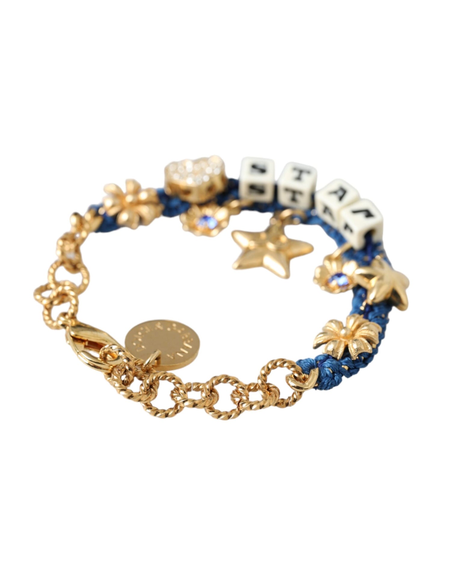 Dolce &amp; Gabbana Gold Tone Brass Chain Star Fashion Bracelet