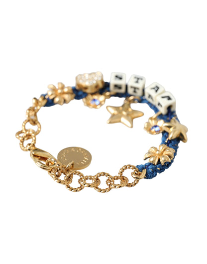 Dolce &amp; Gabbana Gold Tone Brass Chain Star Fashion Bracelet