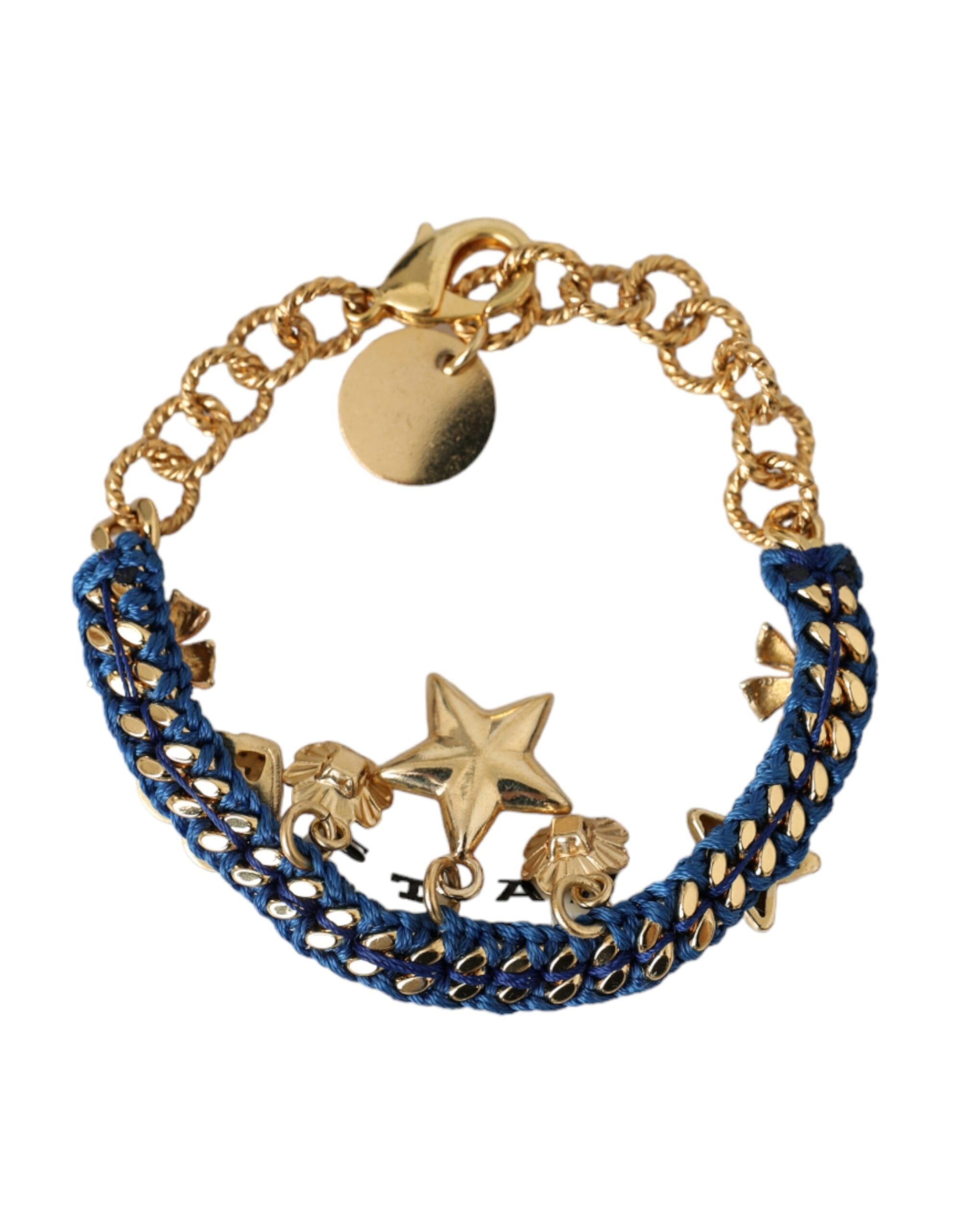 Dolce &amp; Gabbana Gold Tone Brass Chain Star Fashion Bracelet