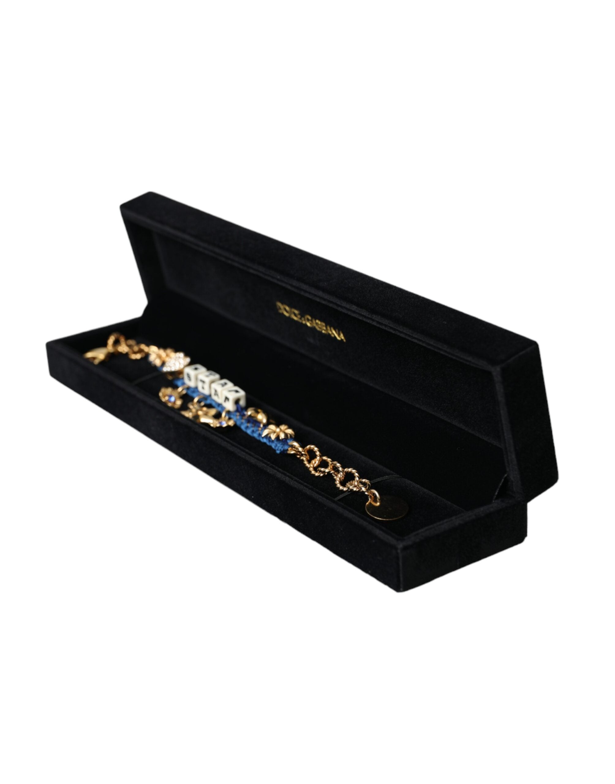 Dolce &amp; Gabbana Gold Tone Brass Chain Star Fashion Bracelet