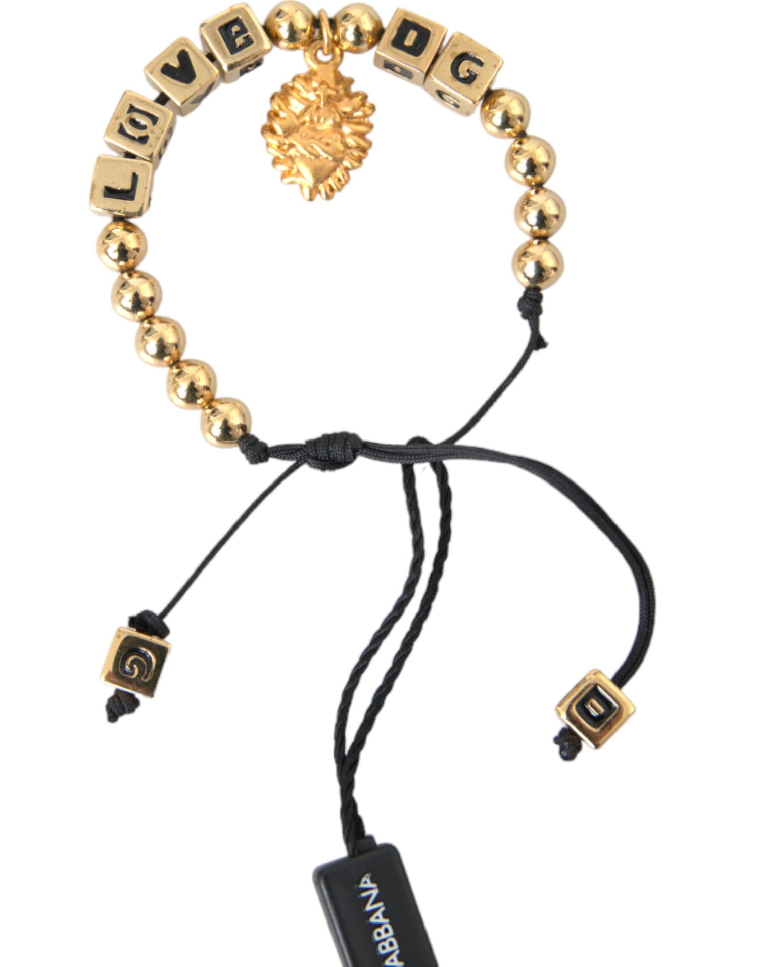 Dolce &amp; Gabbana Gold Beaded LOVE DG Charm Fashion Bracelet