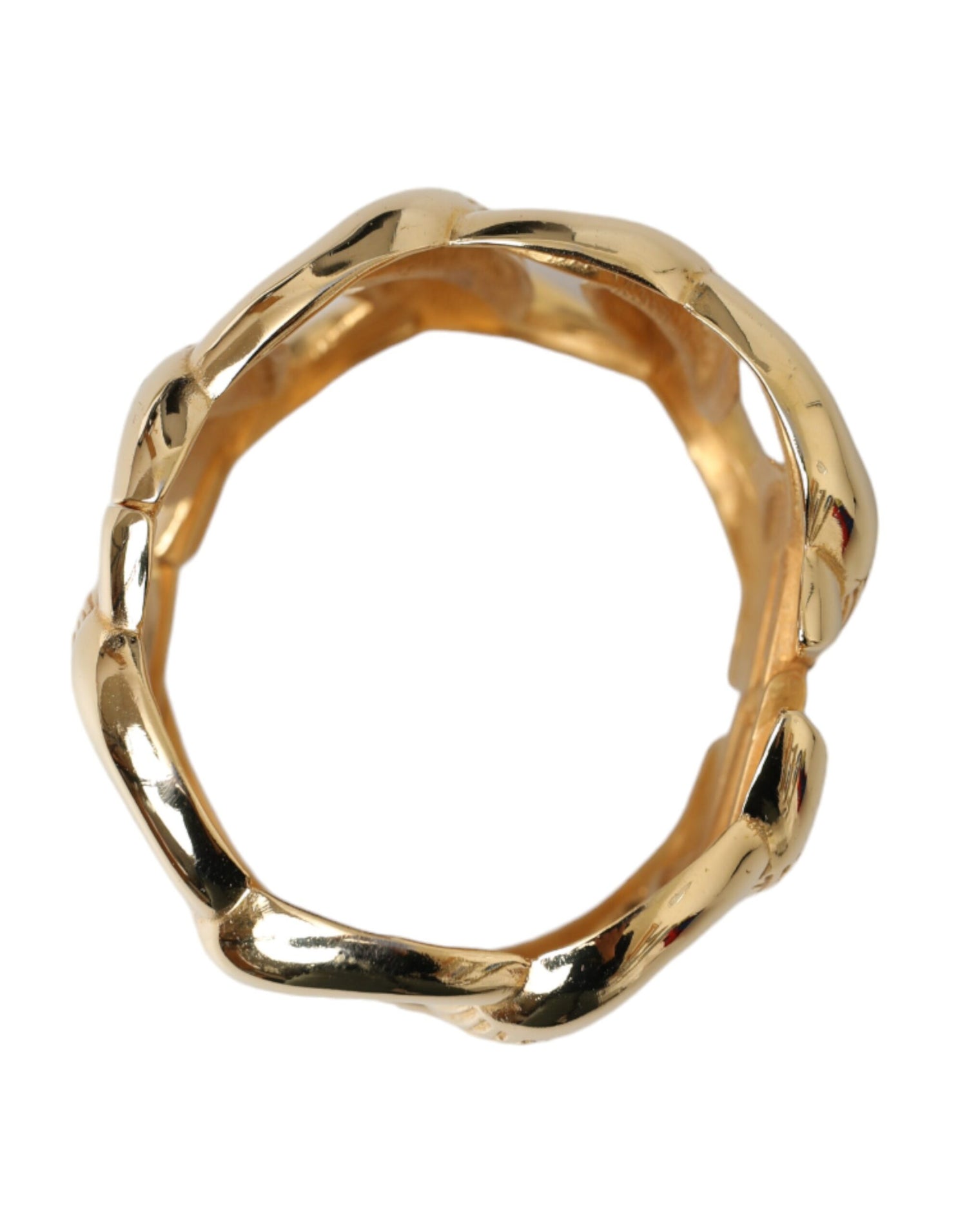 Dolce &amp; Gabbana Gold Tone Vintage Clamper Twisted Loop Bangle Bracelet