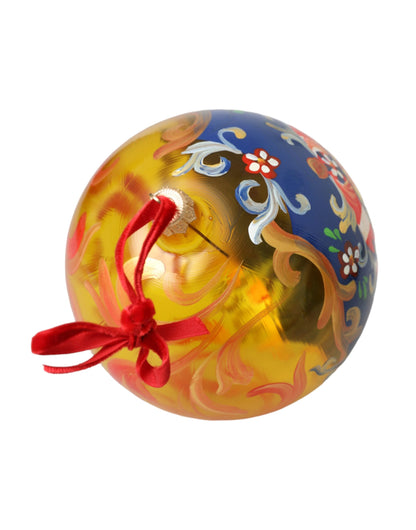 Dolce &amp; Gabbana Gold Tone Carretto Print Round Ornament Christmas Ball