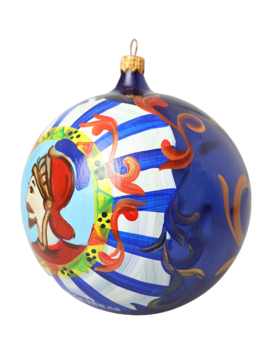 Dolce &amp; Gabbana Multicolor Carretto Print Round Ornament Christmas Ball