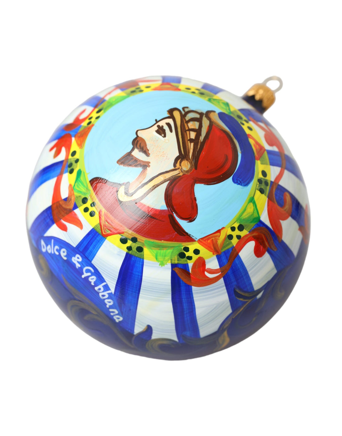 Dolce &amp; Gabbana Multicolor Carretto Print Round Ornament Christmas Ball