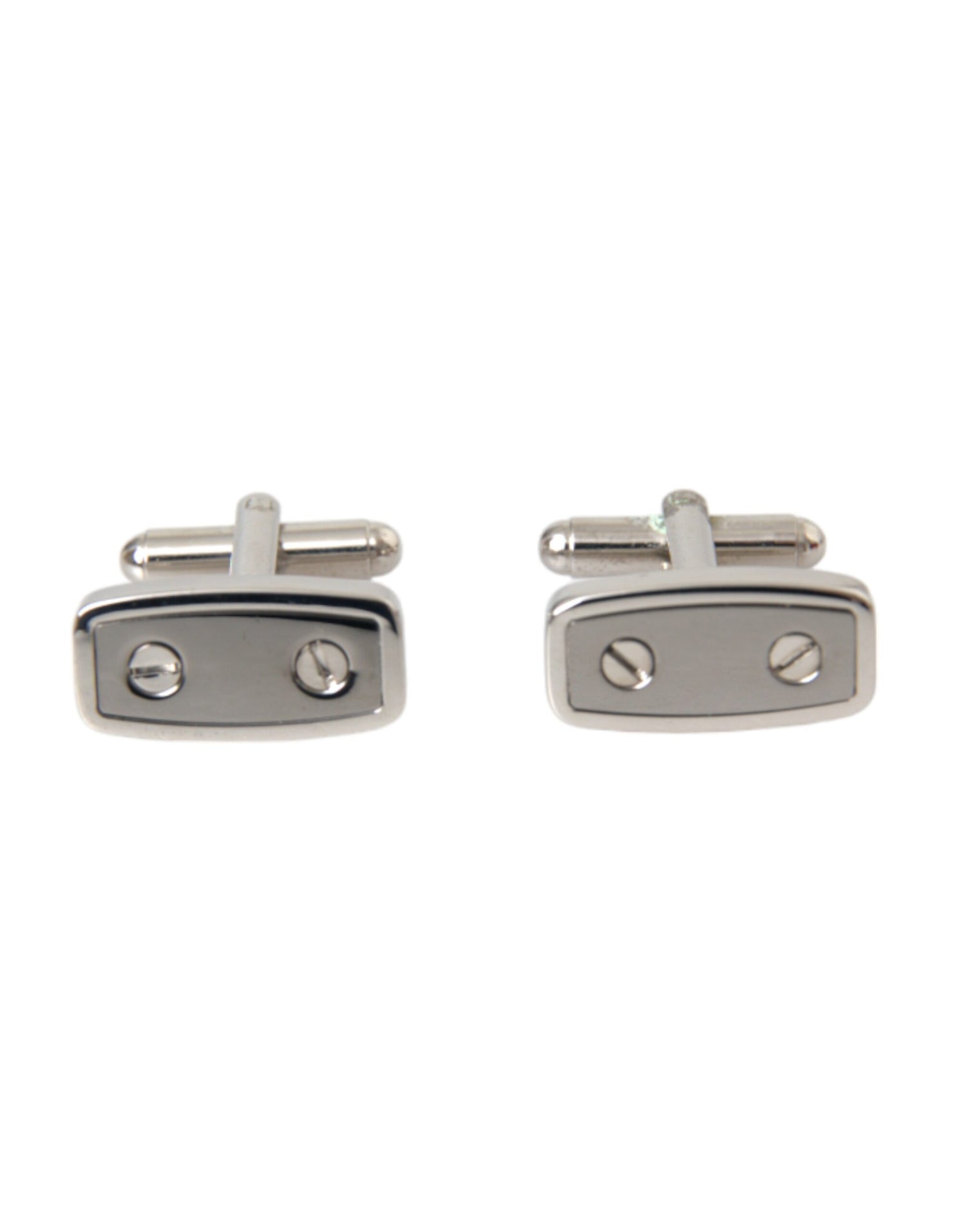 Dolce &amp; Gabbana Silver Plated Metal Brass Pin Men Cufflinks