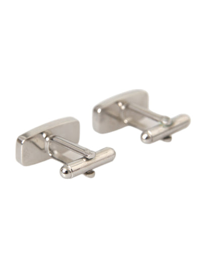 Dolce &amp; Gabbana Silver Plated Metal Brass Pin Men Cufflinks