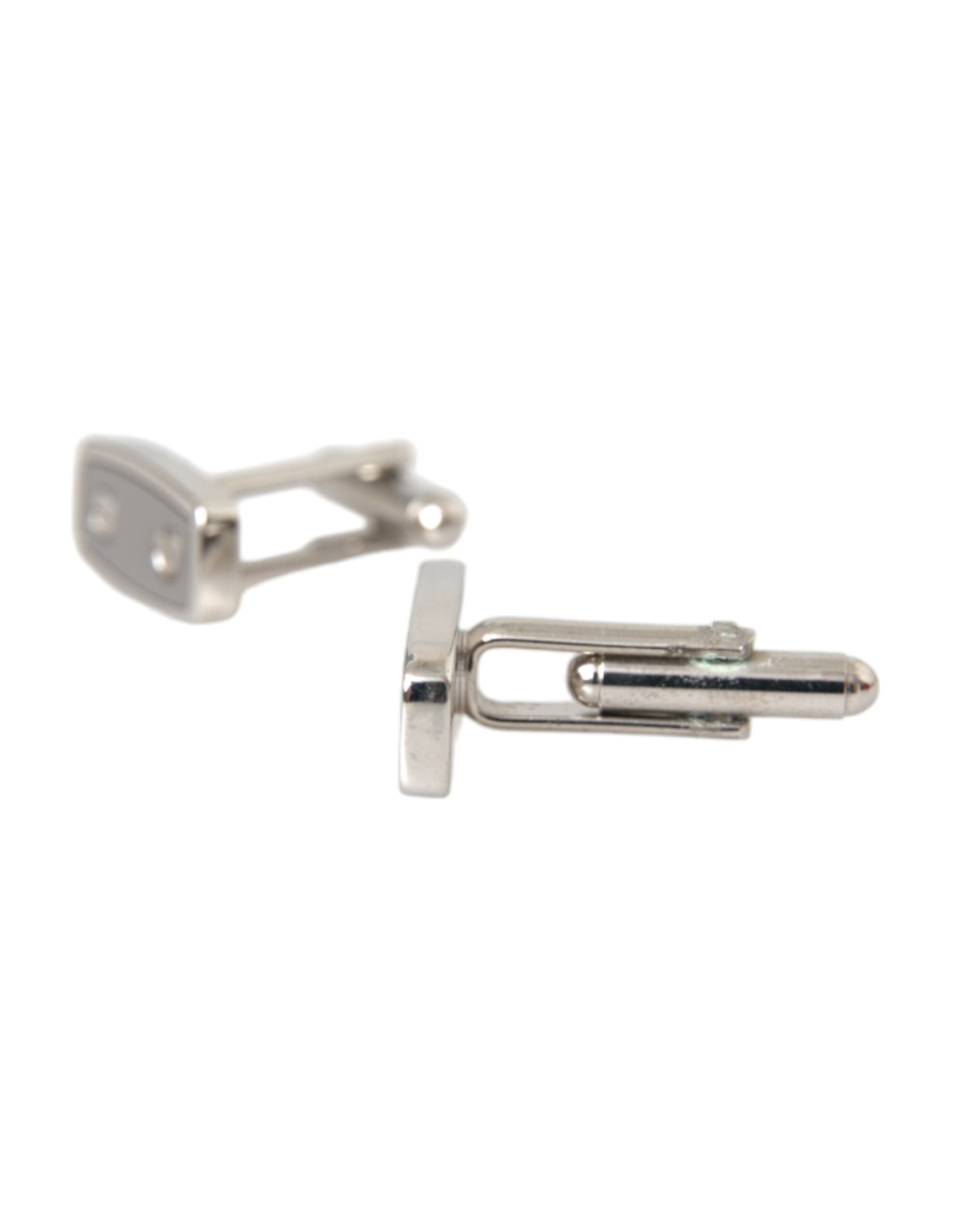 Dolce &amp; Gabbana Silver Plated Metal Brass Pin Men Cufflinks