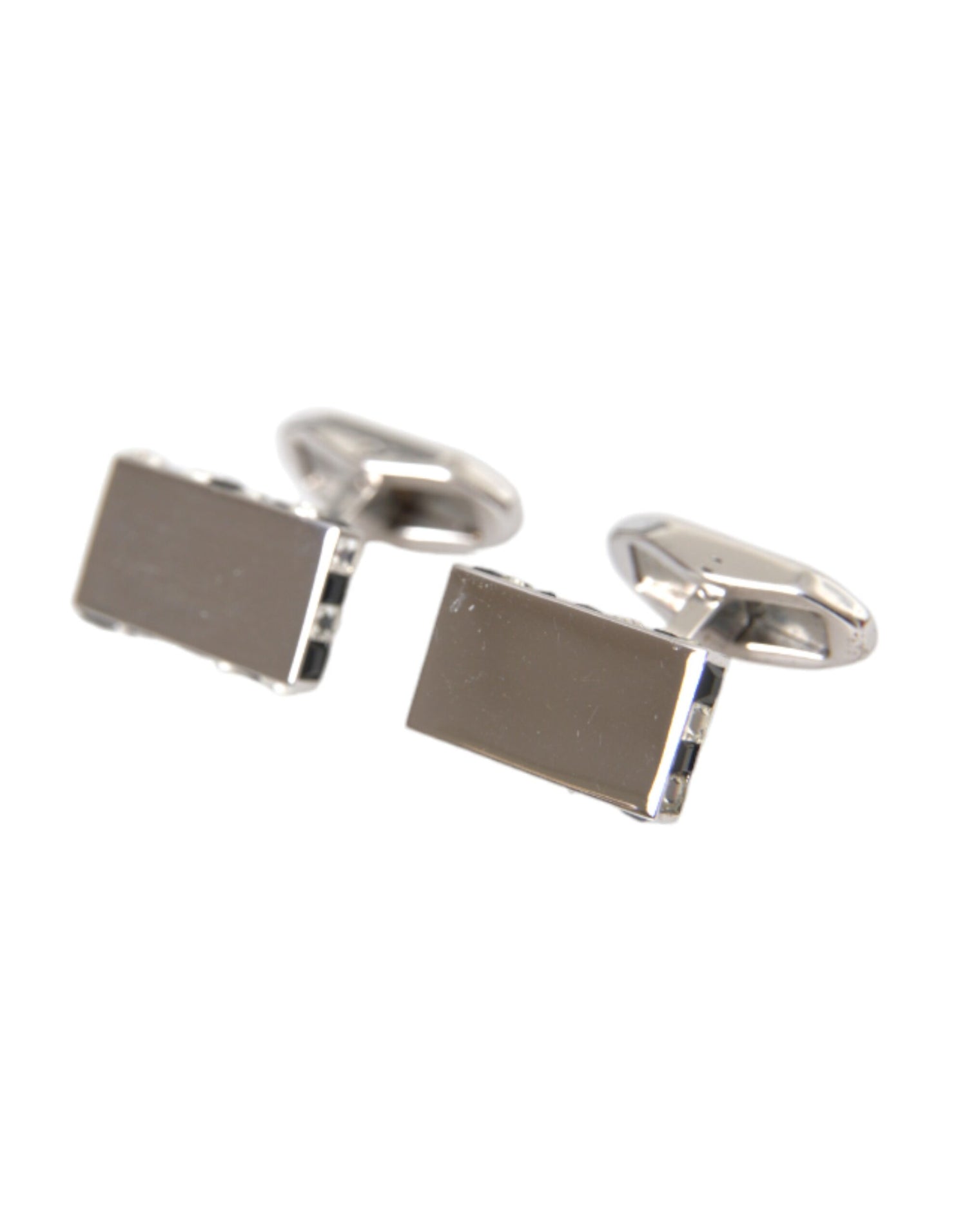 Dolce &amp; Gabbana Silver Plated Metal Brass Pin Men Cufflinks