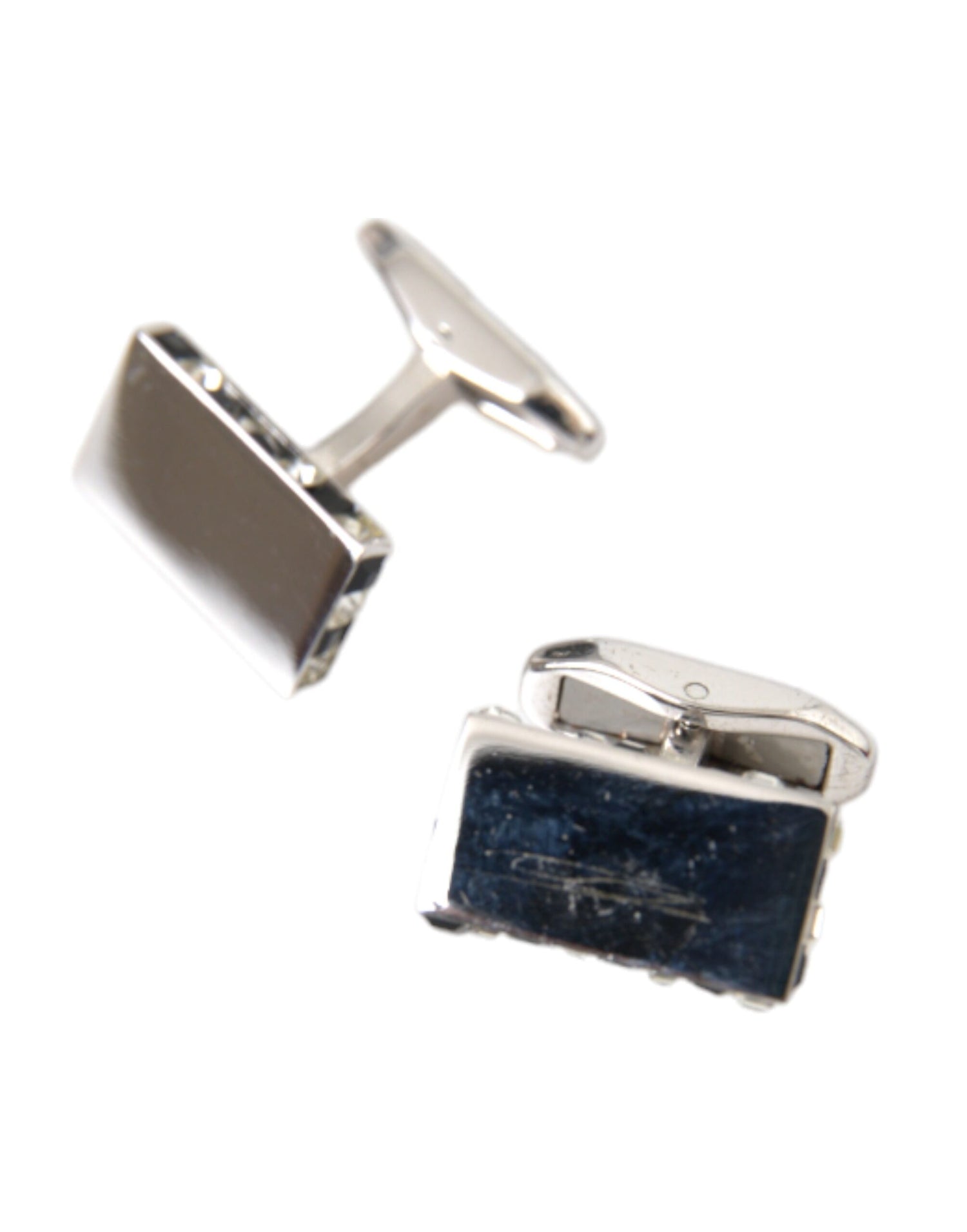 Dolce &amp; Gabbana Silver Plated Metal Brass Pin Men Cufflinks