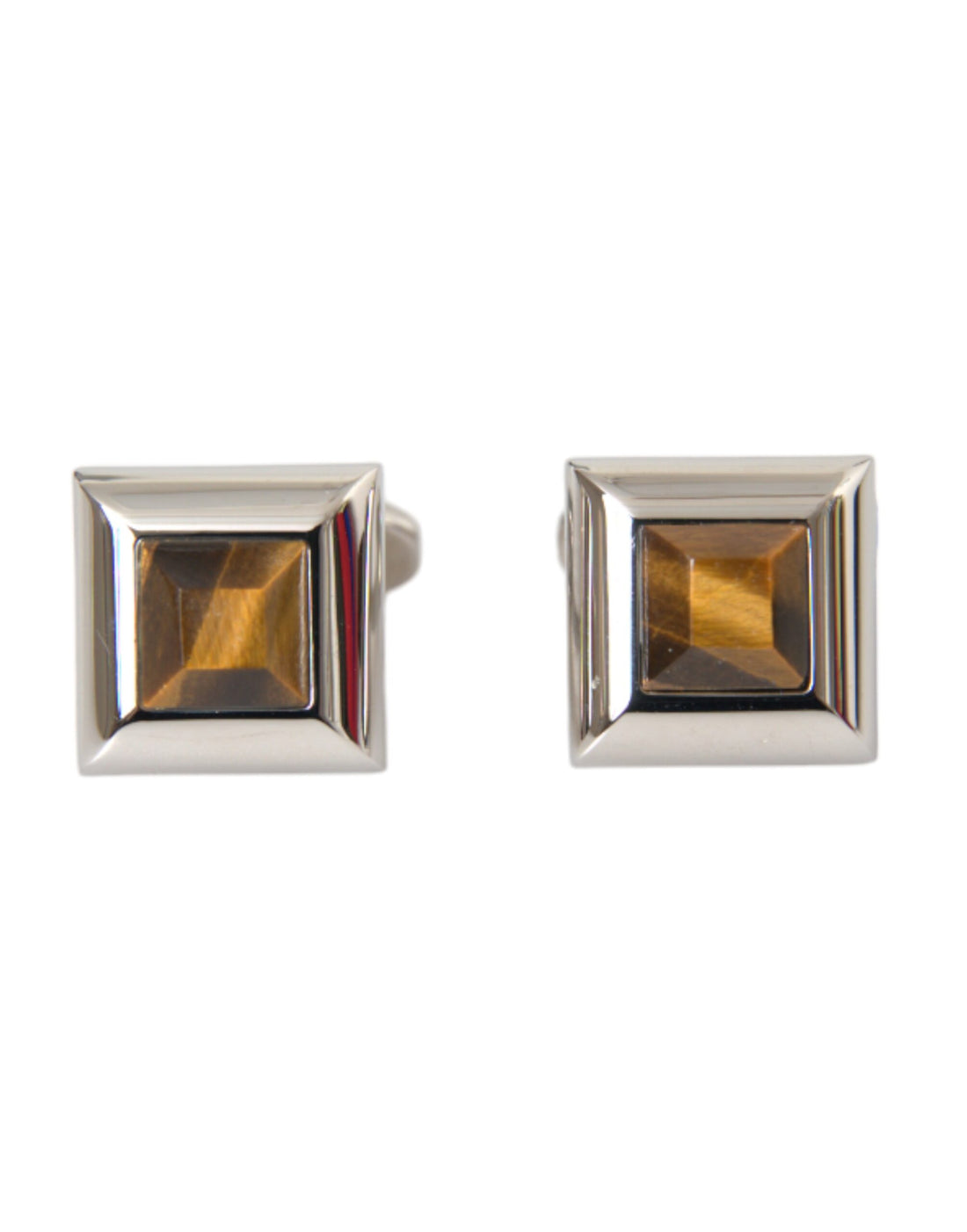 Dolce &amp; Gabbana Silver Plated Brass Pin Crystal Cufflinks