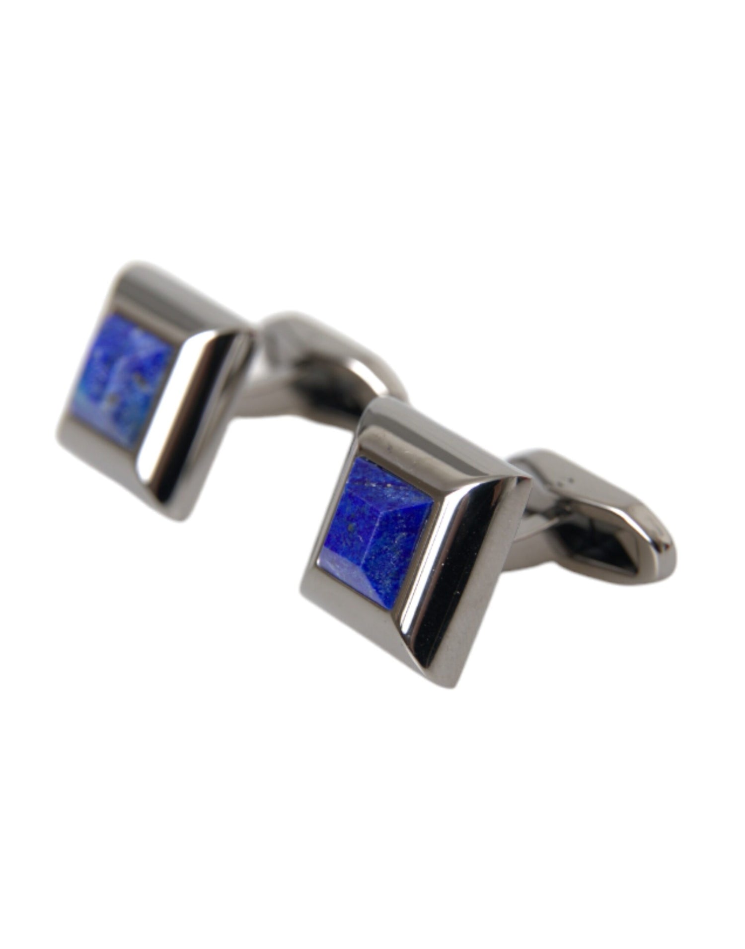 Dolce &amp; Gabbana Silver Plated Brass Pin Crystal Cufflinks