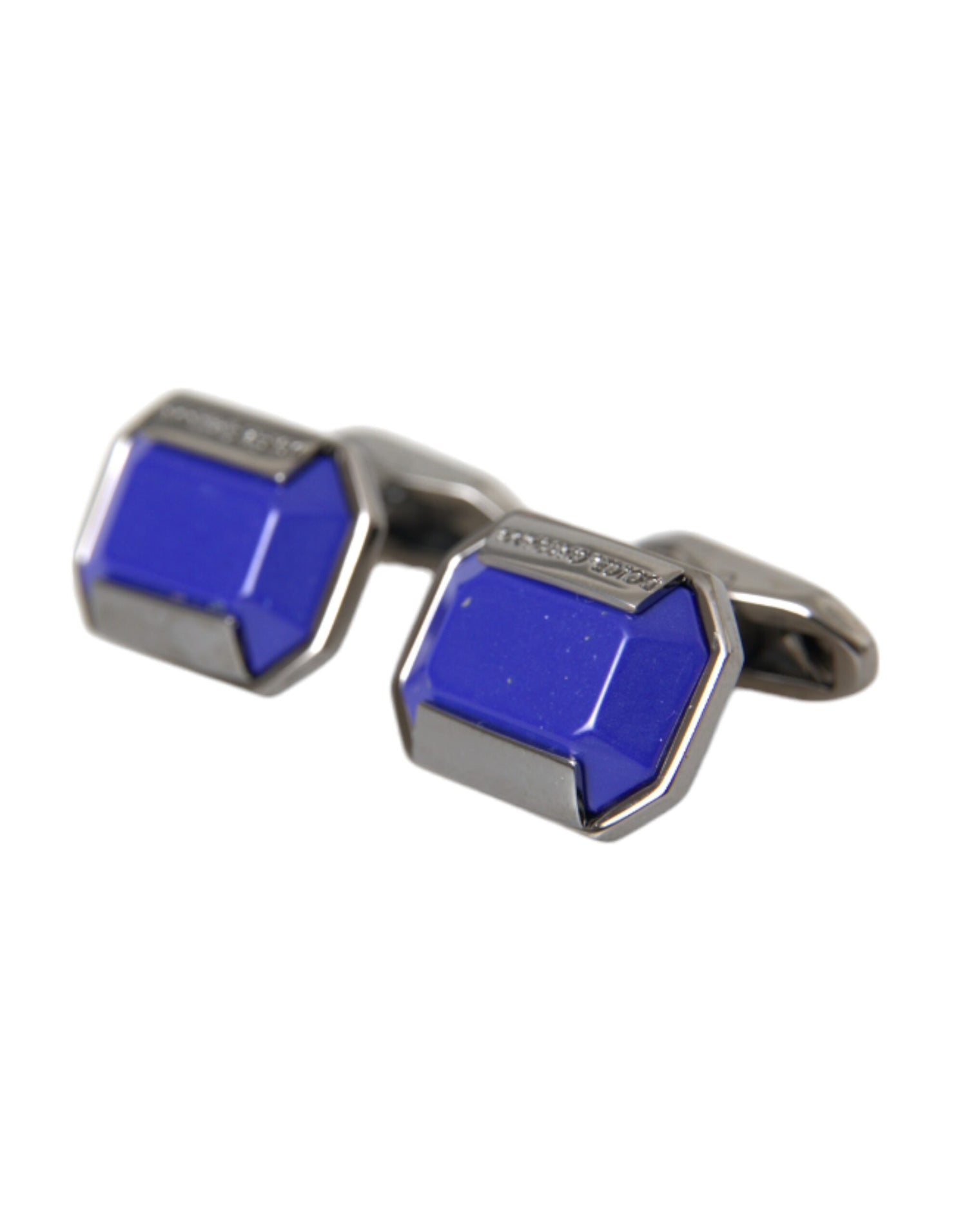 Dolce &amp; Gabbana Silver Plated Brass Pin Crystal Cufflinks