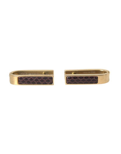 Dolce &amp; Gabbana Gold Plated Metal Brass Pin Men Cufflinks