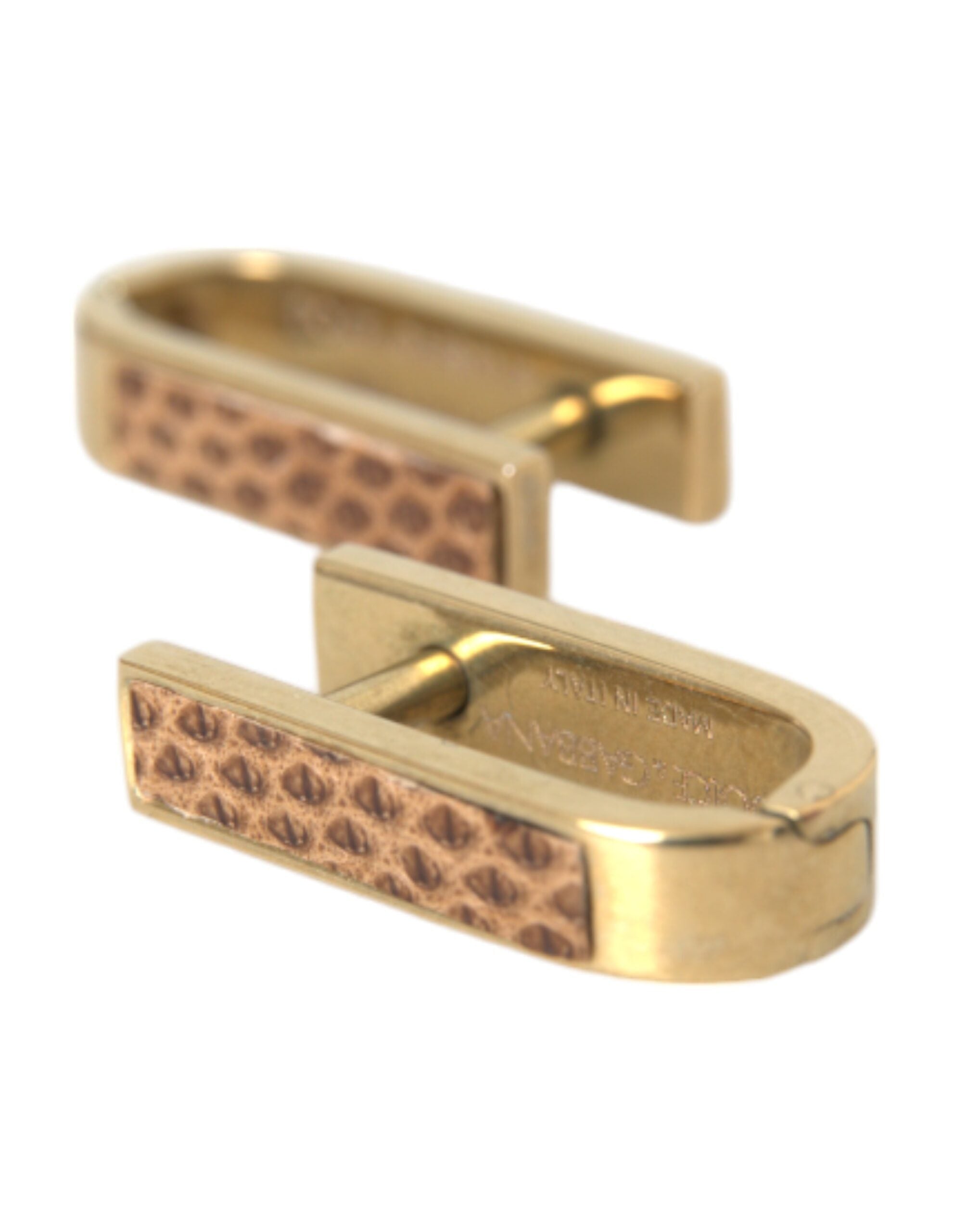 Dolce &amp; Gabbana Gold Plated Metal Brass Pin Men Cufflinks