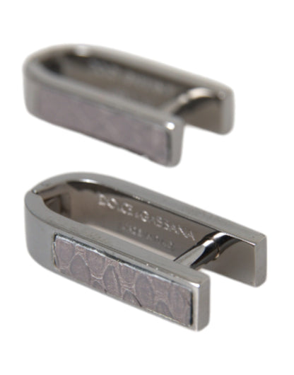 Dolce &amp; Gabbana Silver Plated Metal Brass Pin Men Cufflinks