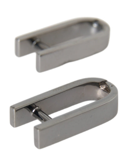 Dolce &amp; Gabbana Silver Plated Metal Brass Pin Men Cufflinks