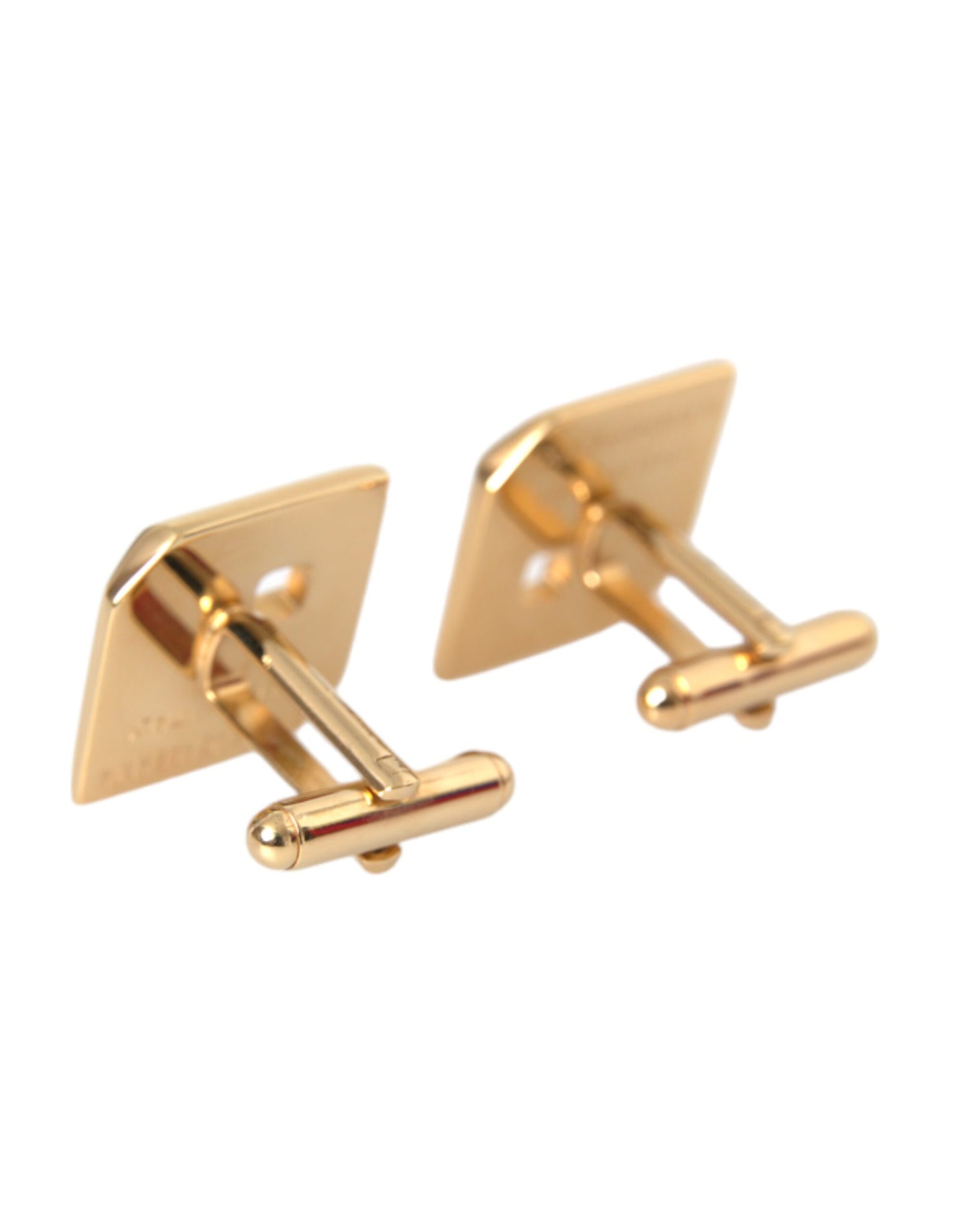 Dolce &amp; Gabbana Gold Plated Metal Brass Square Pin Cufflinks