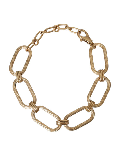 Dolce &amp; Gabbana Gold Tone Brass Large Link Chain Jewelry Necklace