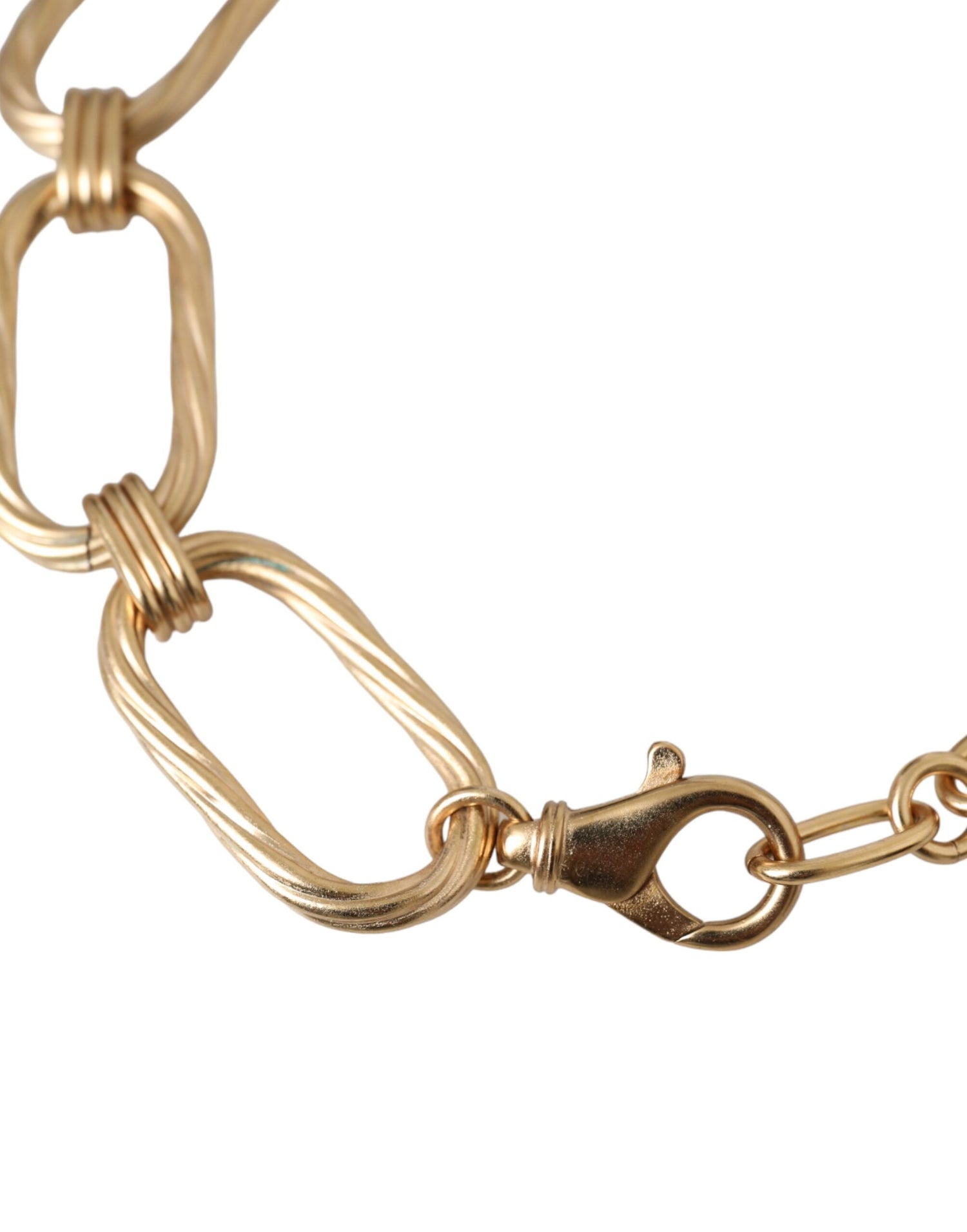 Dolce &amp; Gabbana Gold Tone Brass Large Link Chain Jewelry Necklace