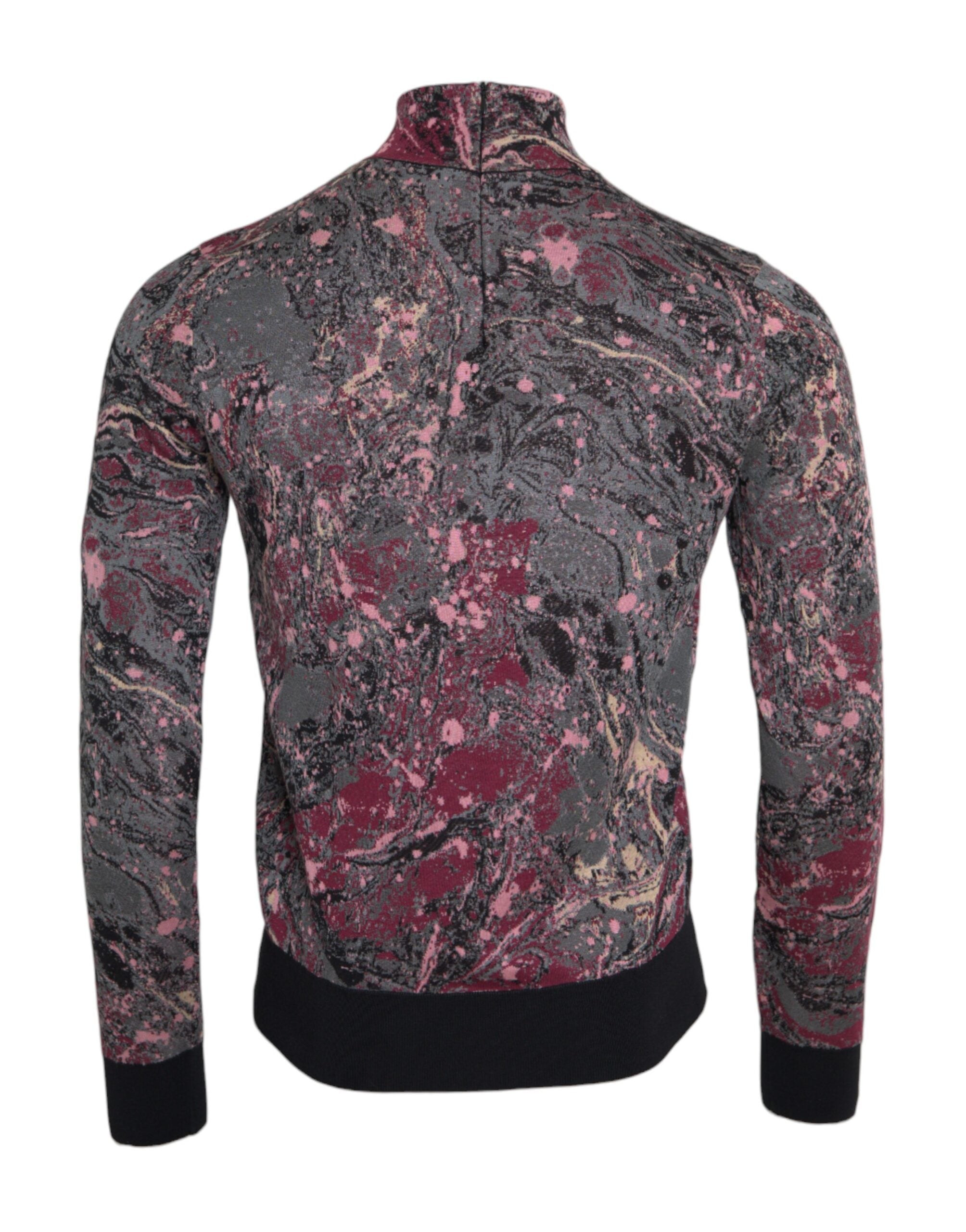 Dolce &amp; Gabbana Multicolor Graphic Turtle Neck Men Sweater