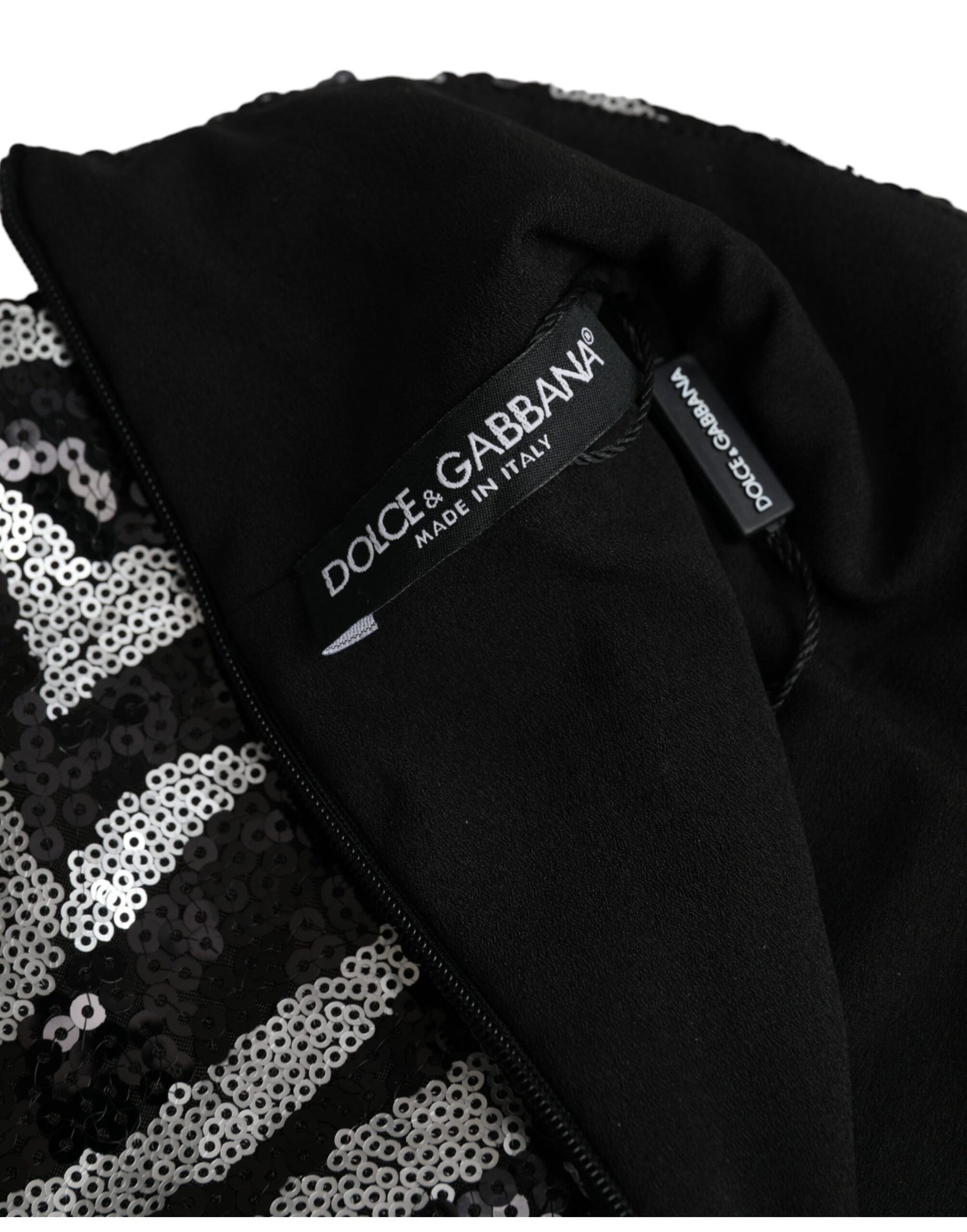 Dolce &amp; Gabbana Black Silver Sequined Polyester Sweater