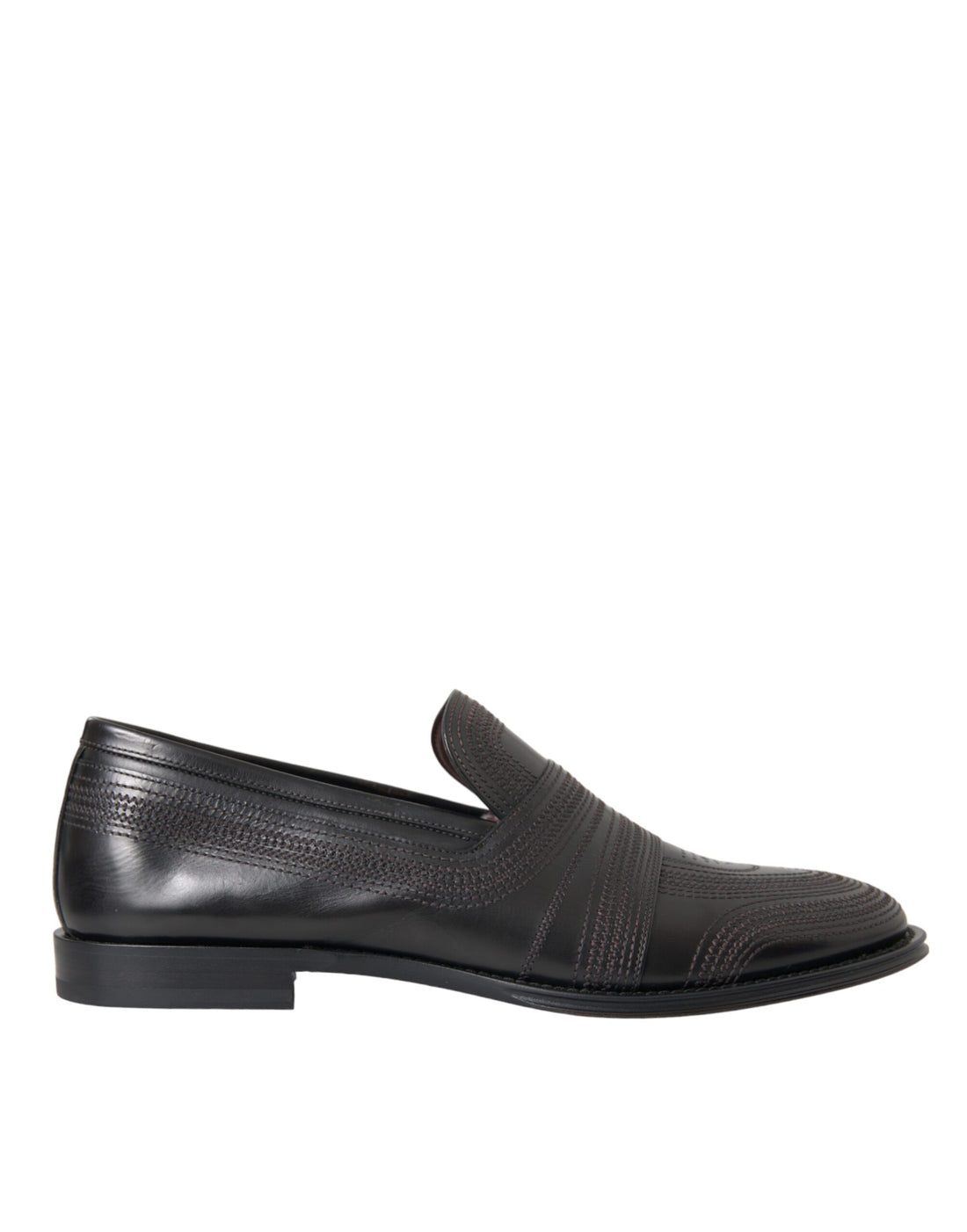 Dolce &amp; Gabbana Black Brown Leather Loafer Men Dress Shoes