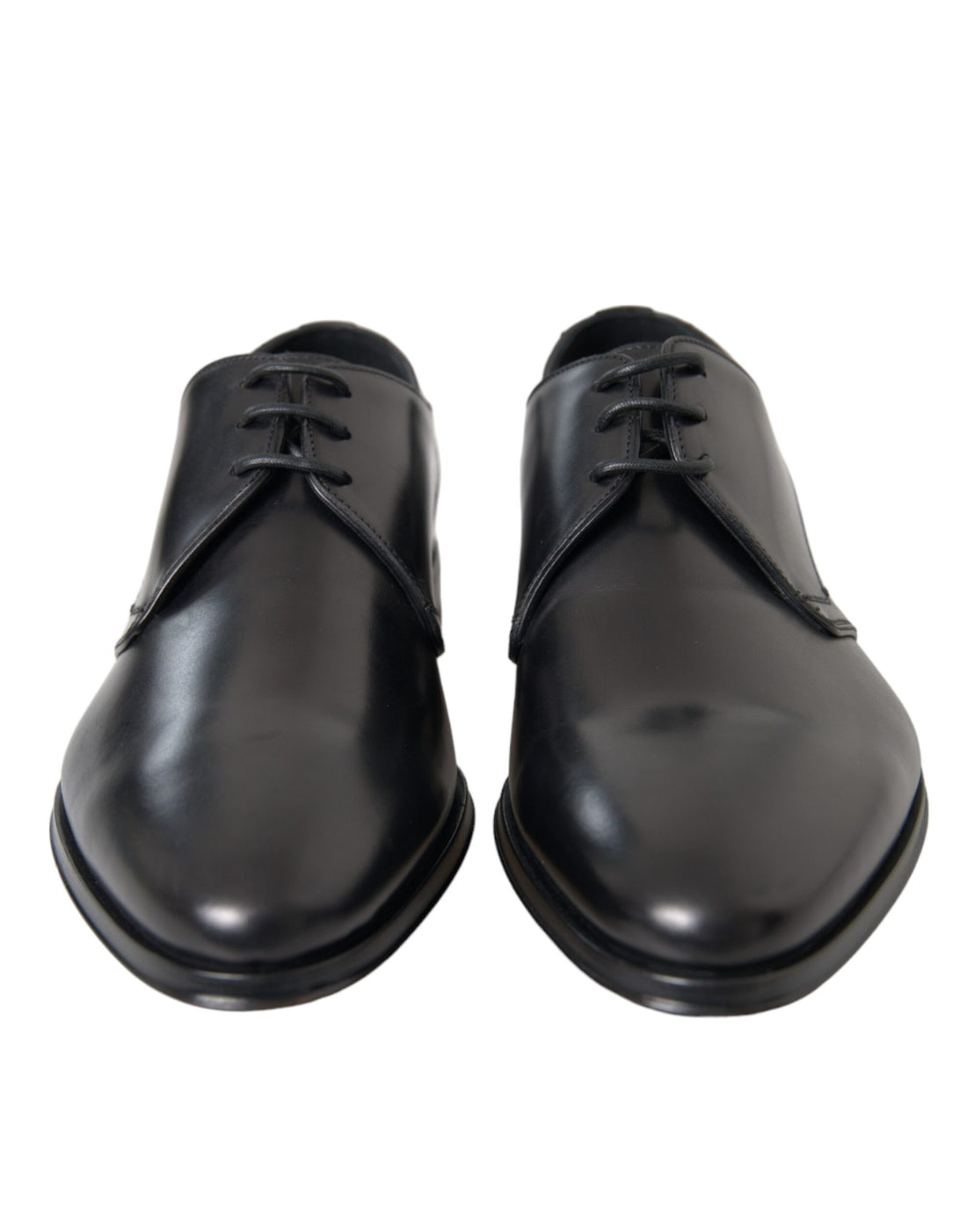 Dolce &amp; Gabbana Black Leather Derby Formal Dress Men Shoes