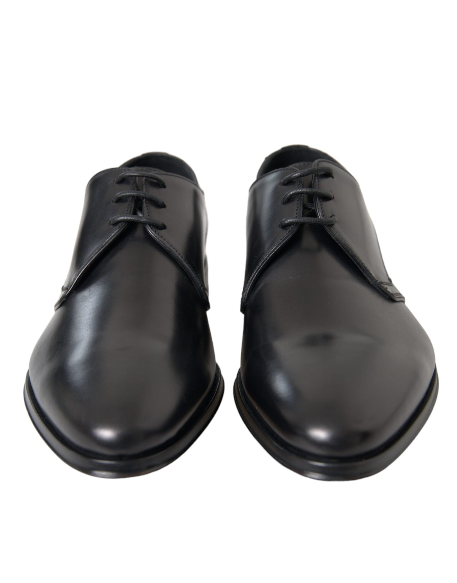 Dolce &amp; Gabbana Black Leather Derby Formal Dress Men Shoes