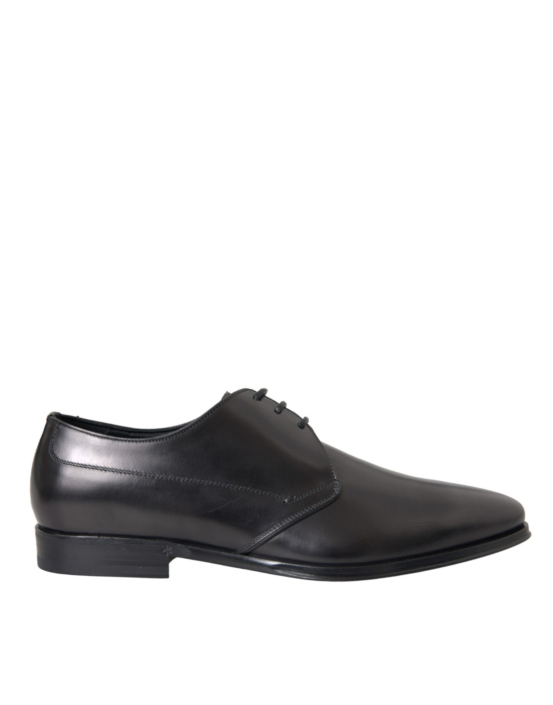 Dolce &amp; Gabbana Black Leather Derby Formal Dress Men Shoes