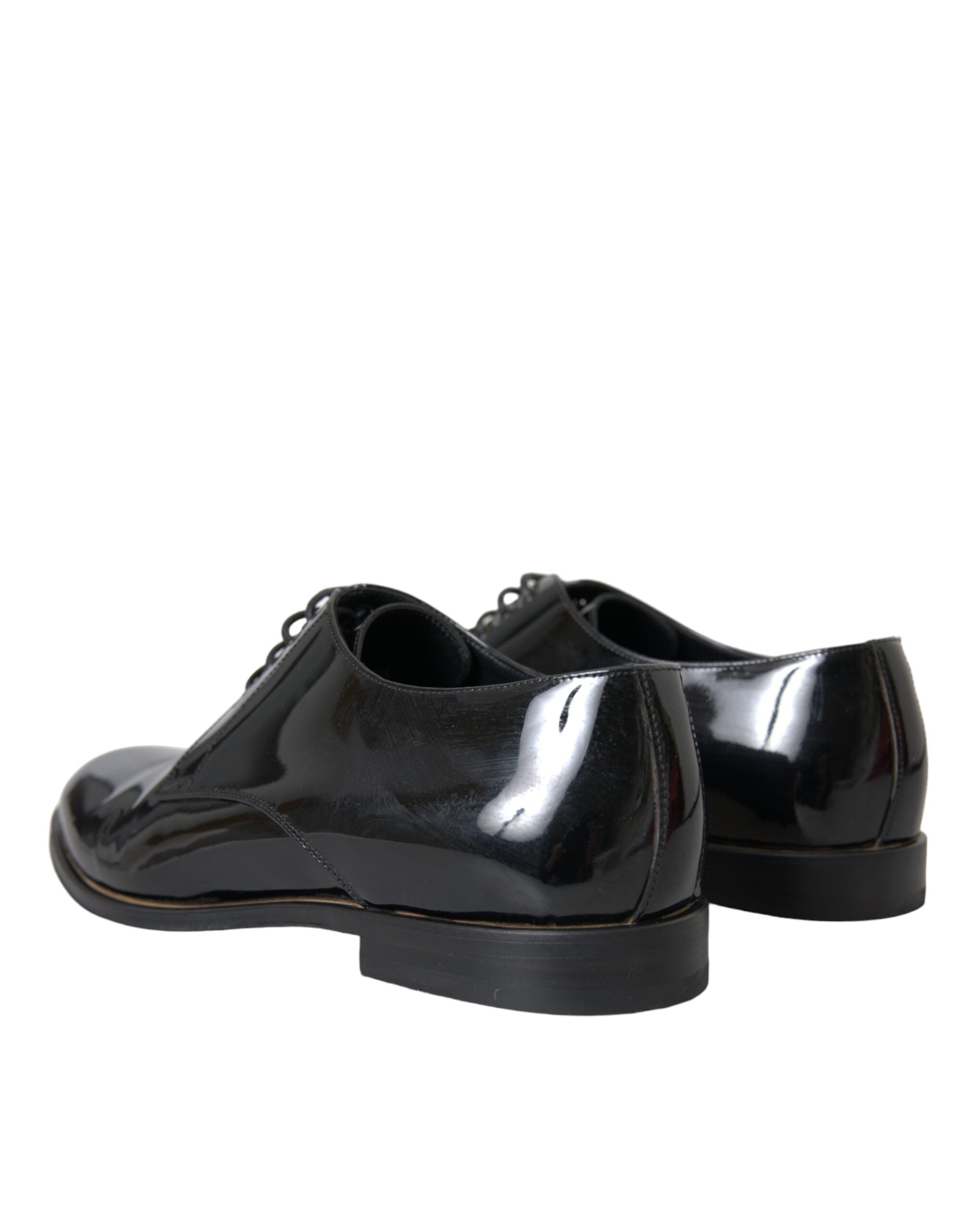 Dolce &amp; Gabbana Black Patent Leather Derby Formal Dress Shoes