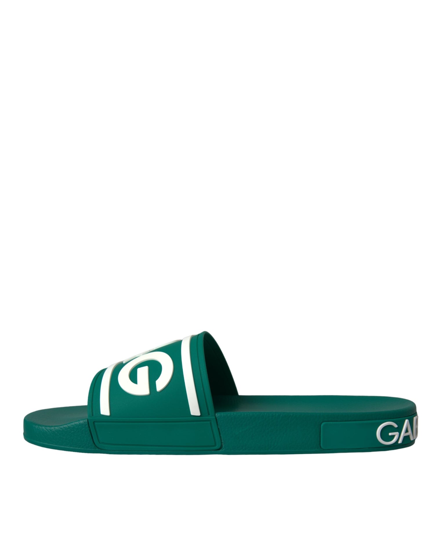 Dolce &amp; Gabbana Green White Sandals Rubber Beachwear Shoes