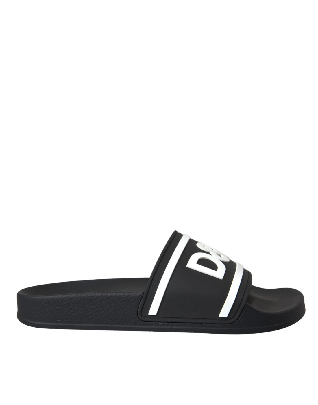 Dolce &amp; Gabbana Black White Sandals Rubber Beachwear Shoes