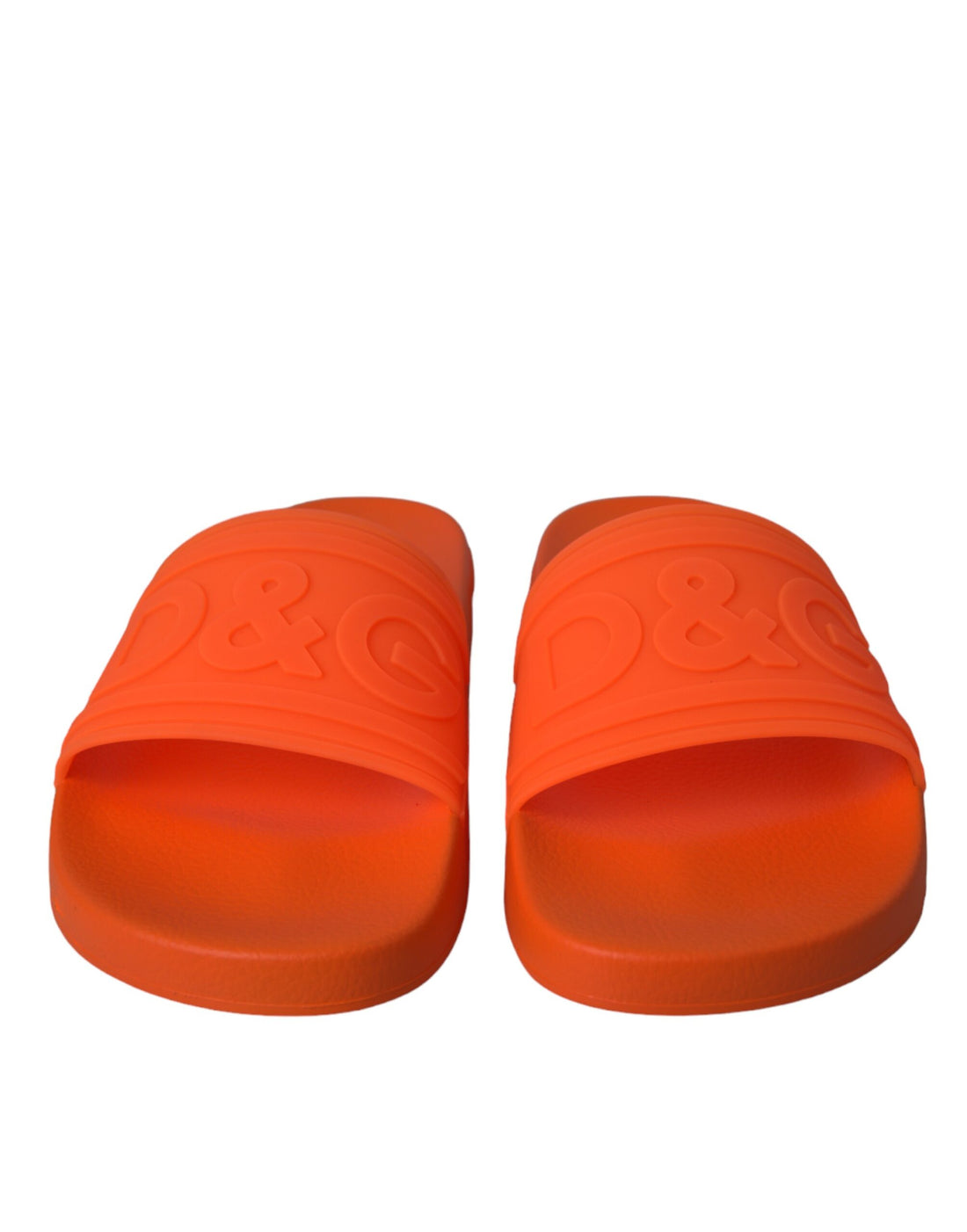 Dolce &amp; Gabbana Orange Rubber Slides Sandals Beachwear Shoes