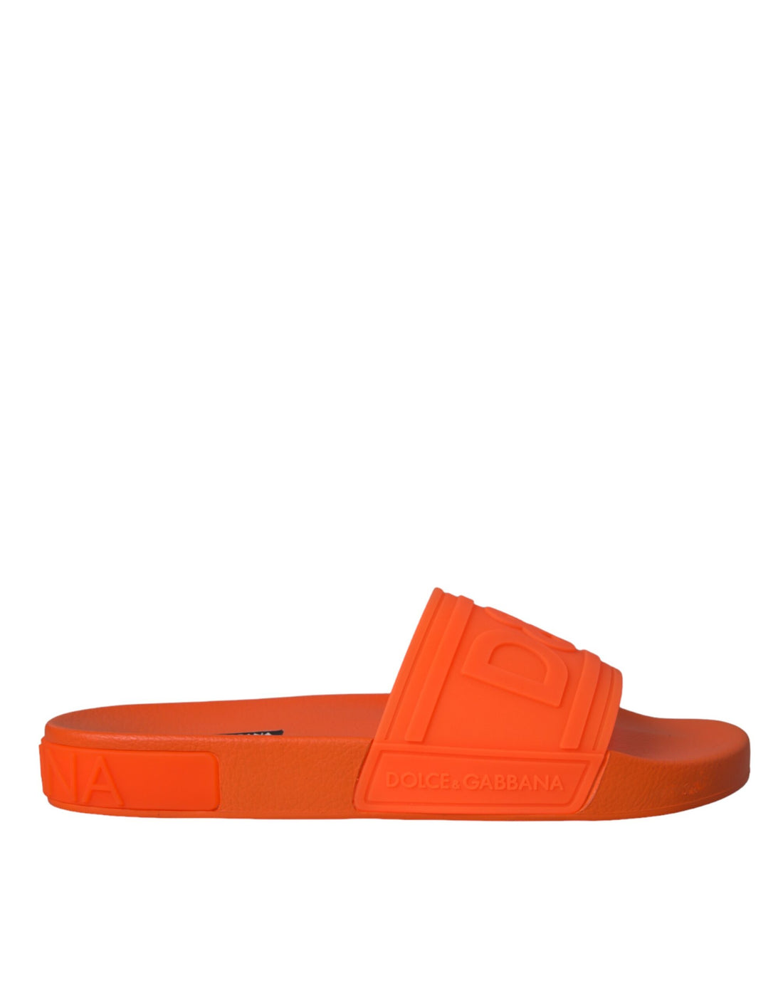 Dolce &amp; Gabbana Orange Rubber Slides Sandals Beachwear Shoes