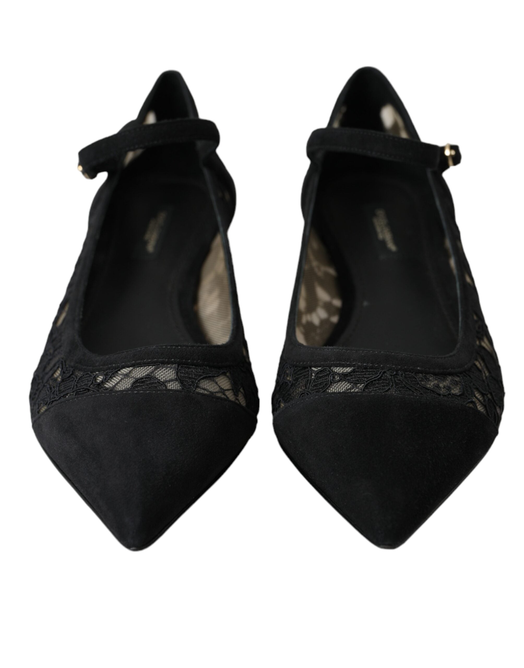 Dolce &amp; Gabbana Black Taormina Lace Bellucci Flats Shoes