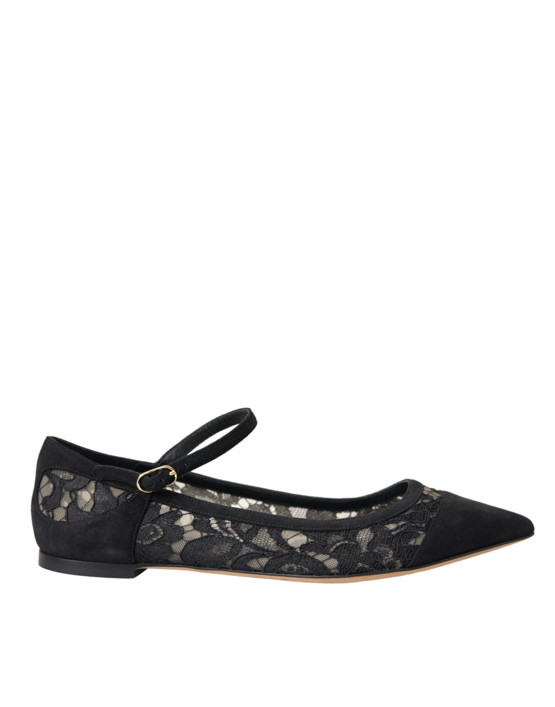 Dolce &amp; Gabbana Black Taormina Lace Bellucci Flats Shoes