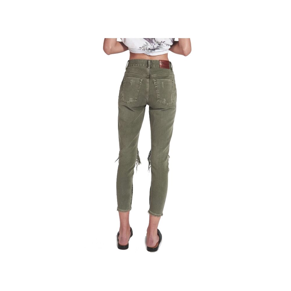 One Teaspoon Green Cotton Jeans &amp; Pant