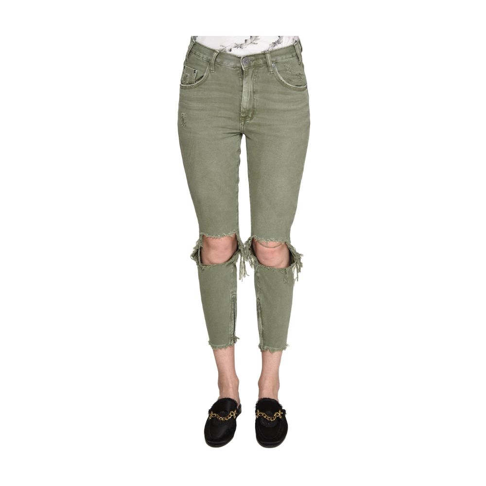 One Teaspoon Green Cotton Jeans &amp; Pant