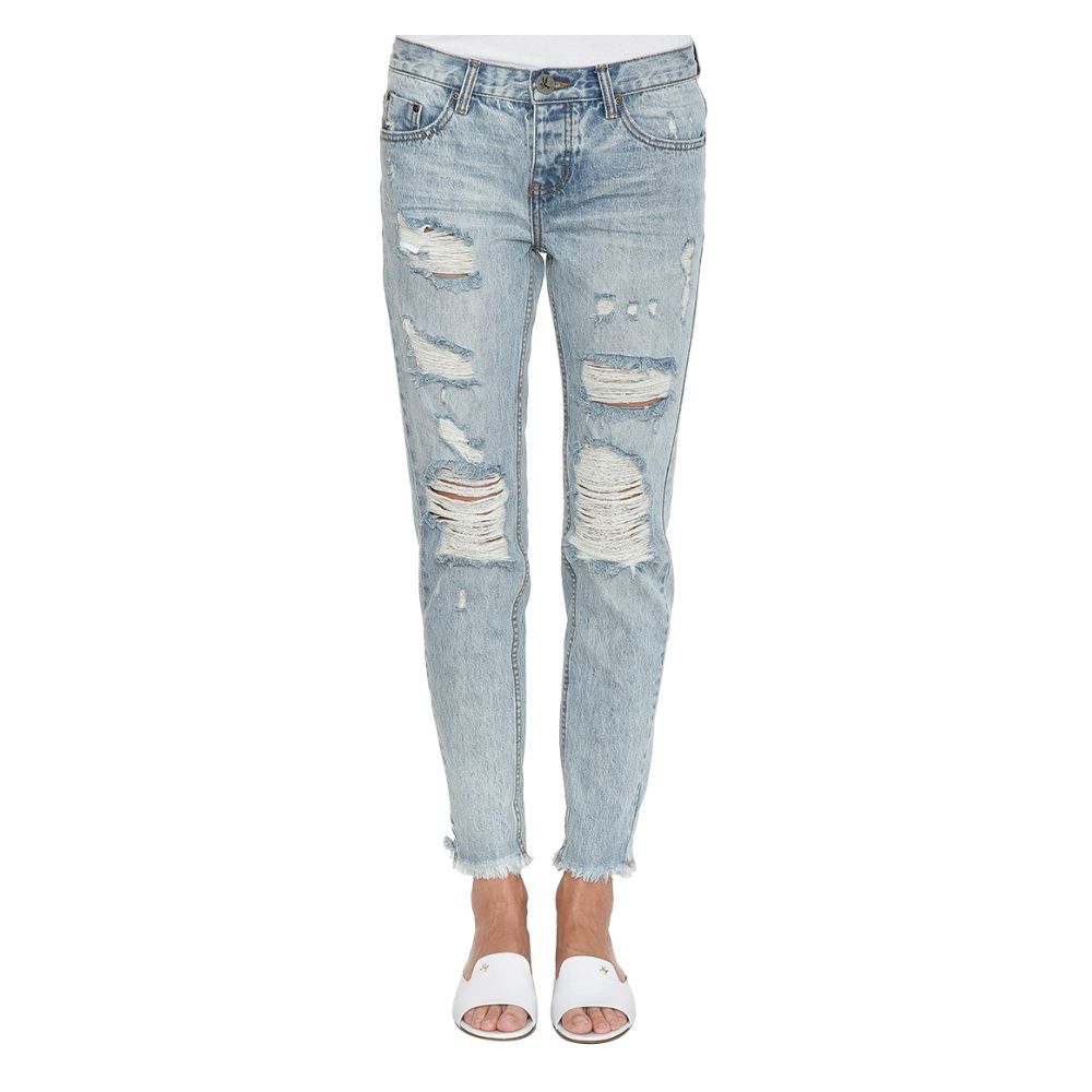 One Teaspoon Light Blue Cotton Jeans &amp; Pant