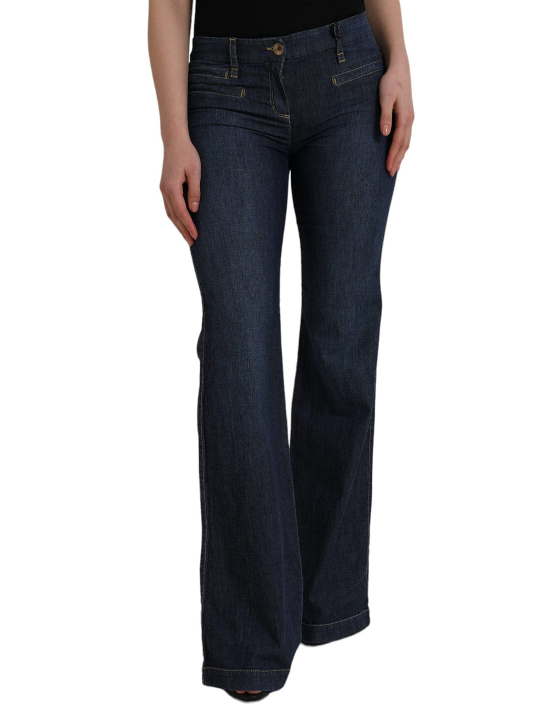 PLEIN SUD Dark Blue Cotton Bootcut Denim Jeans