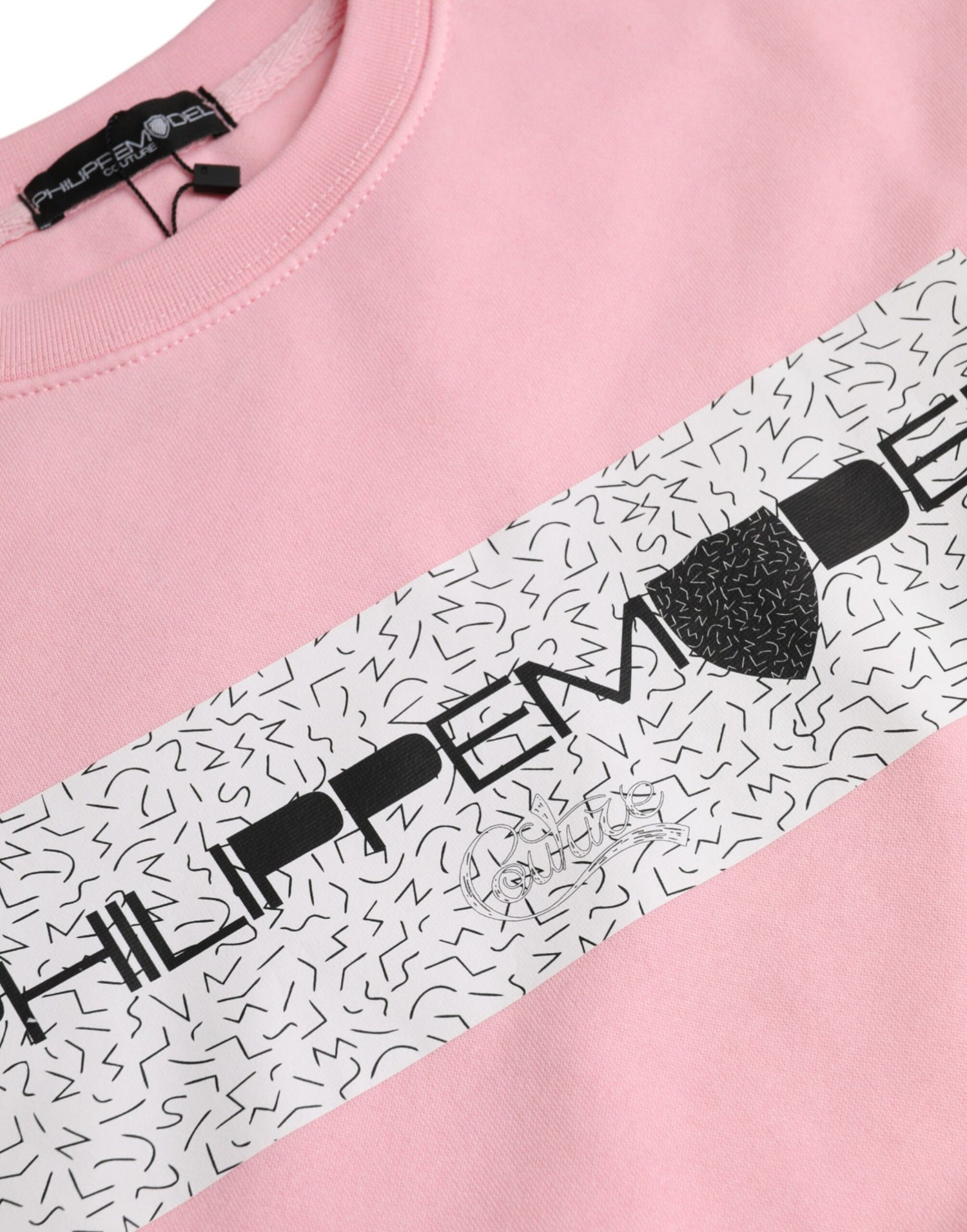 Philippe Model Pink Cotton Logo Print Long Sleeves Pullover Sweater