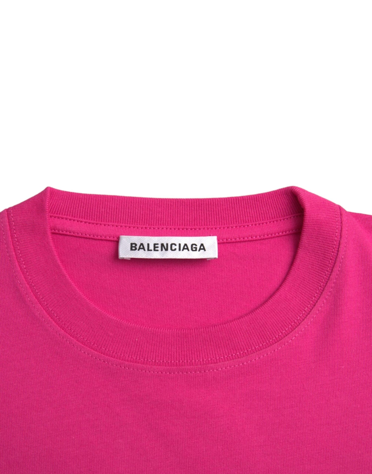 Balenciaga Pink Cotton Crew Neck Short Sleeves Tee Top T-shirt