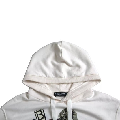 Dolce &amp; Gabbana White Caesar Cotton Hooded Pullover Sweater