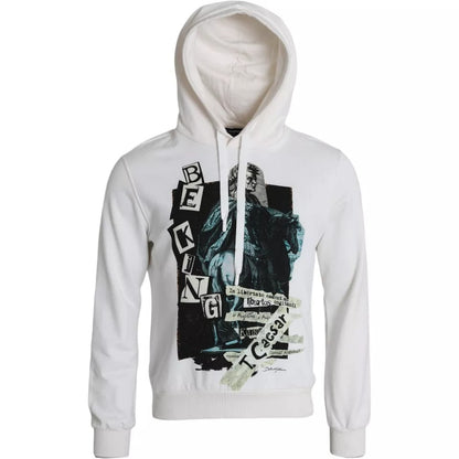 Dolce &amp; Gabbana White Caesar Cotton Hooded Pullover Sweater