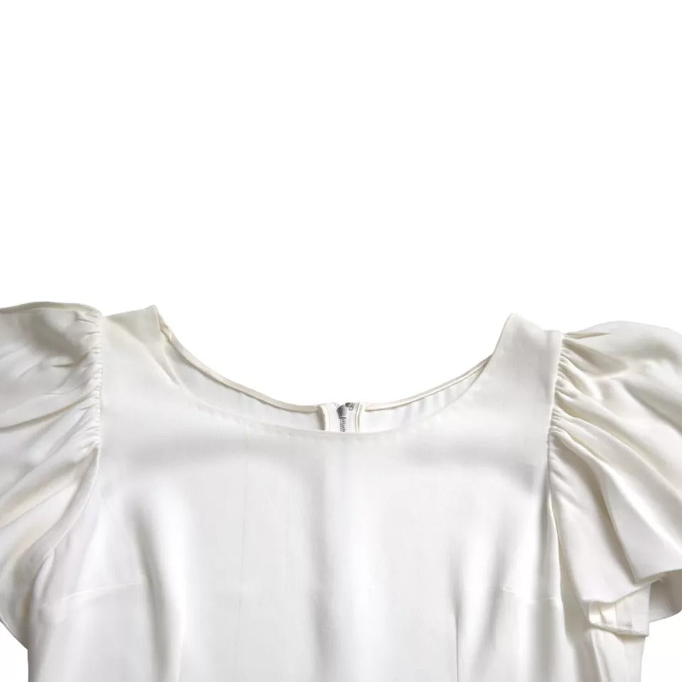 Dolce &amp; Gabbana White Viscose Round Neck Short Sleeves Top