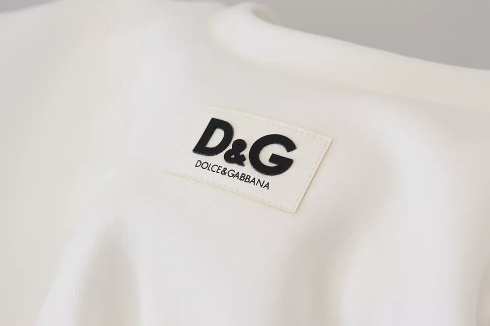 Dolce &amp; Gabbana White Corset Stretch Top Cotton T-shirt