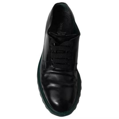 Dolce &amp; Gabbana Black Leather Derby Formal Dress Shoes